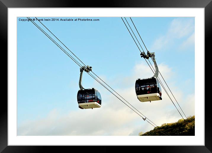  Cable cars crossing the River Rhine at Koblenz Framed Mounted Print by Frank Irwin