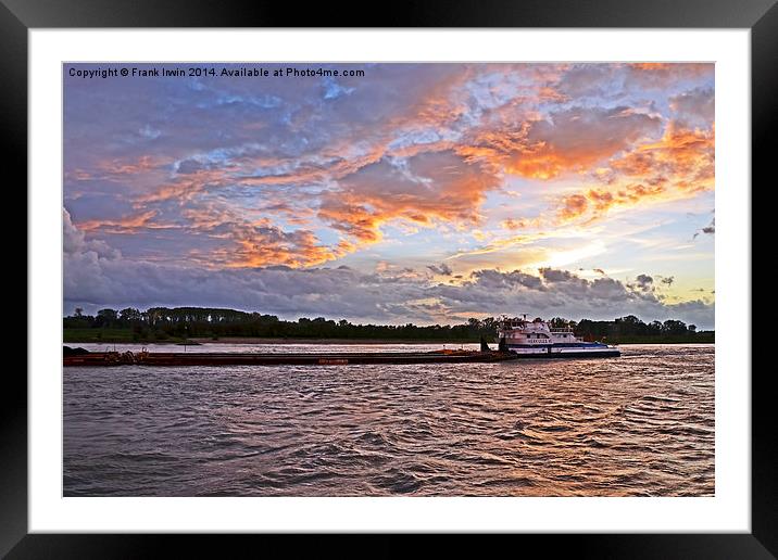 A  River boat of the Rhine Framed Mounted Print by Frank Irwin