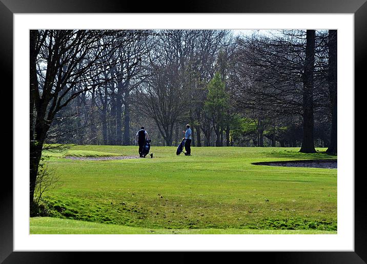  Walking and playing golf Framed Mounted Print by Frank Irwin