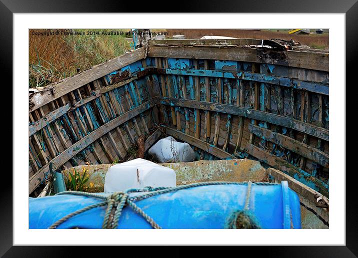  An abandoned and worse for wear boat Framed Mounted Print by Frank Irwin