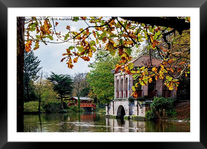  Birkenhead Park’s Boathouse & Swiss bridge Framed Mounted Print by Frank Irwin