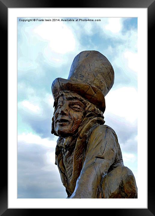 Llandudno's Tree carving of The Mad Hatter Framed Mounted Print by Frank Irwin