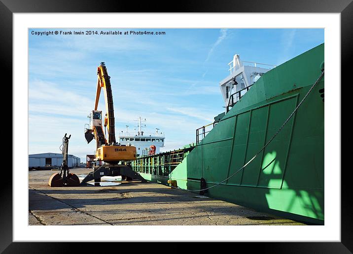  MV Arklow Rebel offloading cargo in Birkenhead Do Framed Mounted Print by Frank Irwin