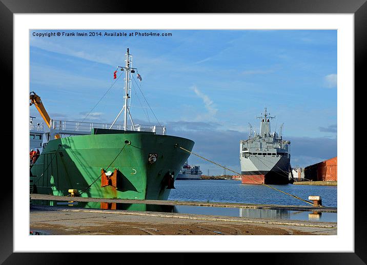 MV Arklow Rebel offloading in Birkenhead Docks Framed Mounted Print by Frank Irwin