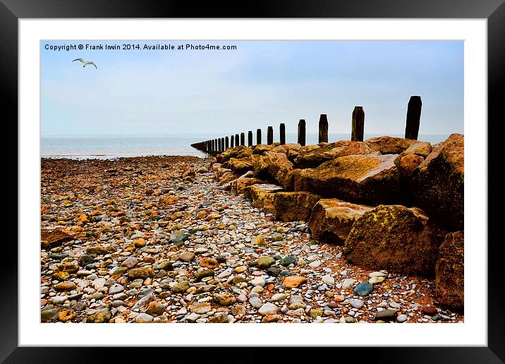  An Ocean  groyne on the North Wales Framed Mounted Print by Frank Irwin