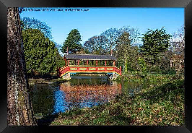  Birkenhead Park’s famous Swiss Bridge Framed Print by Frank Irwin