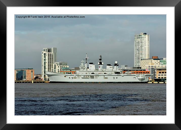 HMS Illustrious berthed in Liverpool Framed Mounted Print by Frank Irwin