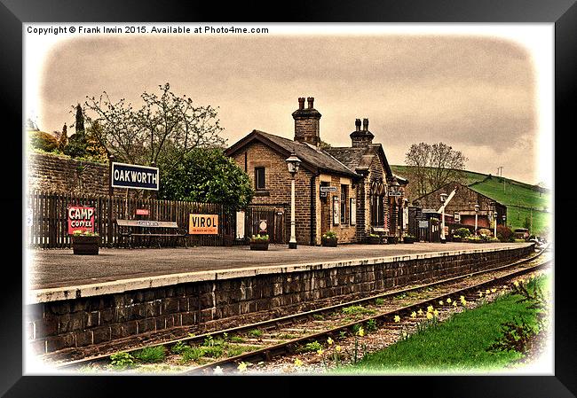  Oakworth Station with “Grunged” effect Framed Print by Frank Irwin
