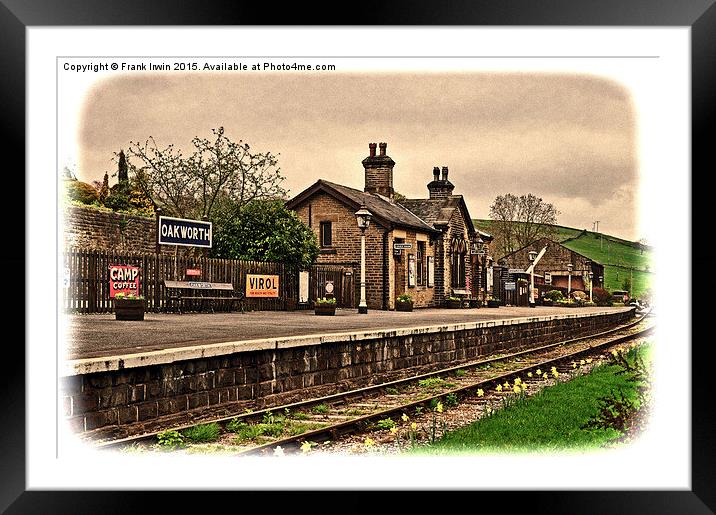  Oakworth Station with “Grunged” effect Framed Mounted Print by Frank Irwin