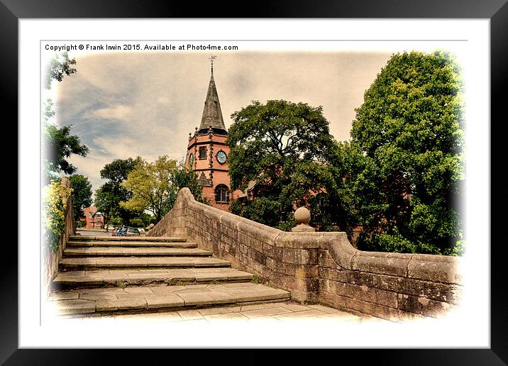 Port Sunlight Lyceum & Dell bridge - Grunged Framed Mounted Print by Frank Irwin