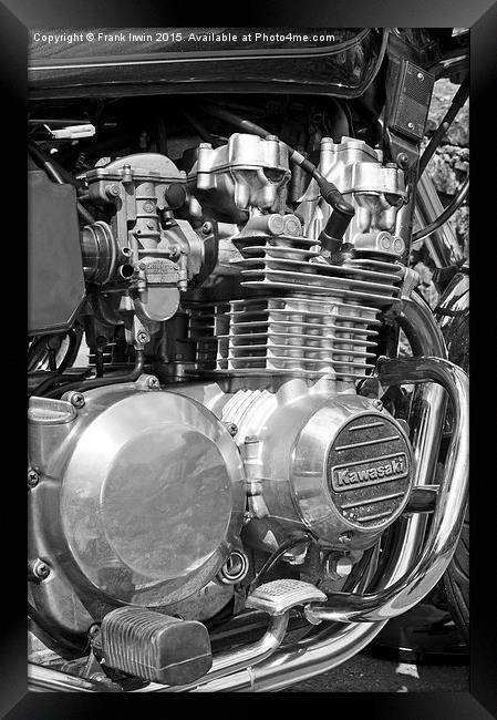 Japanese motor cycle engine Framed Print by Frank Irwin