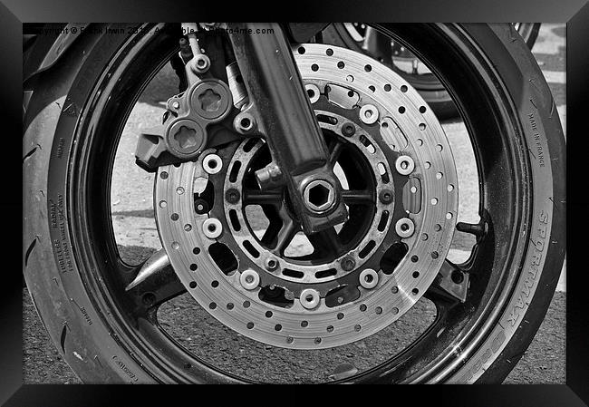  Motorcycle disc brake Framed Print by Frank Irwin