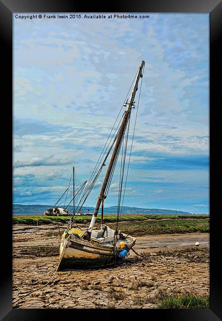 Old White yacht on Heswall Beach Framed Print by Frank Irwin