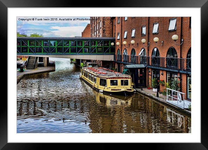  A Narrowboat alongside the Shropshire Union canal Framed Mounted Print by Frank Irwin