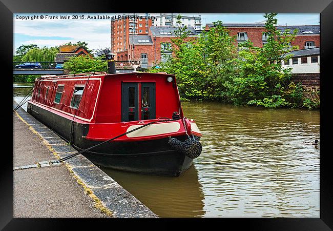 A Canal Narrowboat on the Shropshire Union canal Framed Print by Frank Irwin
