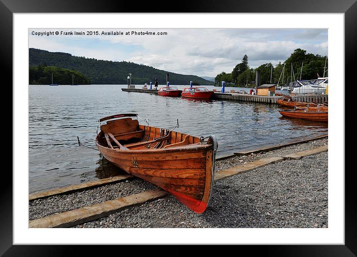  A rowing boat on Windermere Framed Mounted Print by Frank Irwin
