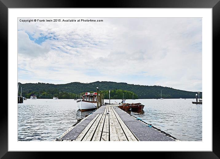  A pier on Windermere Framed Mounted Print by Frank Irwin