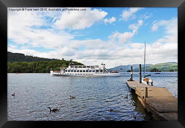  A cruise boat sets out on Windermere Framed Print by Frank Irwin
