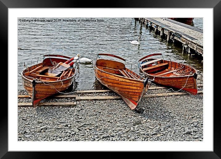  Rowing boats for 'hire on' Windermere Framed Mounted Print by Frank Irwin