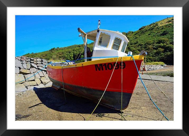  Fishing boat lies at anchor Framed Mounted Print by Frank Irwin