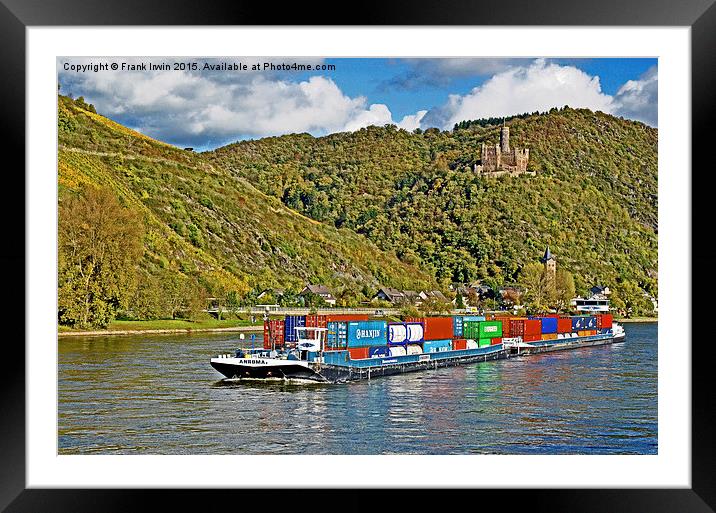  Burg Maus above a working river boat Framed Mounted Print by Frank Irwin
