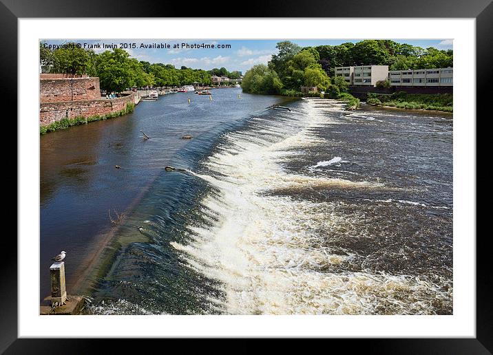  The weir at Chester on the River Dee Framed Mounted Print by Frank Irwin