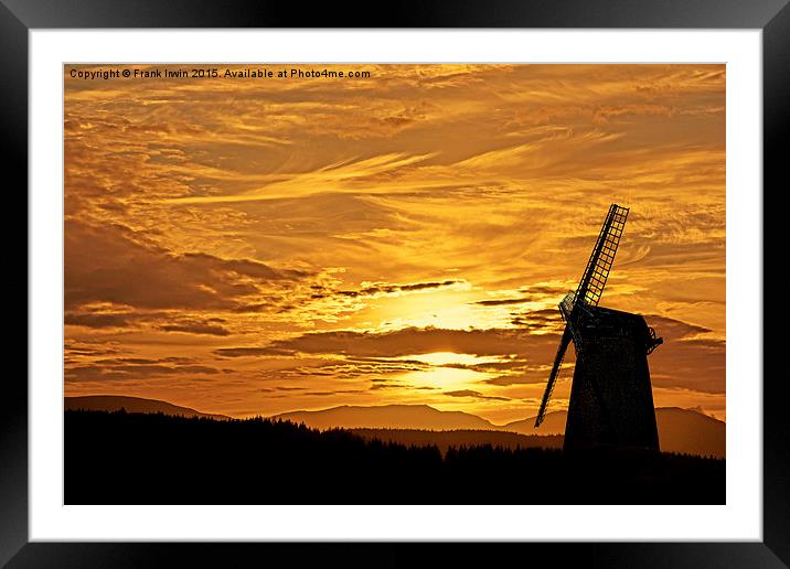  Sunset seen across a lake. Framed Mounted Print by Frank Irwin