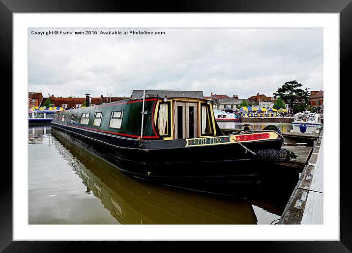  A large canal boat at Stratford-on-Avon Framed Mounted Print by Frank Irwin