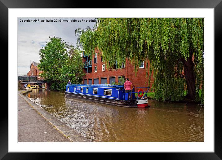  Narrow boat motoring through Chester Framed Mounted Print by Frank Irwin
