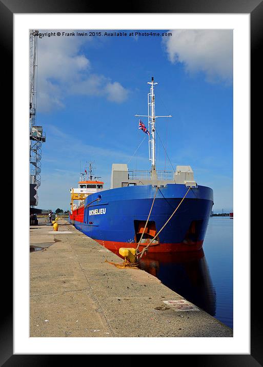 MV Richilieu unloading her cargo in Birkenhead Doc Framed Mounted Print by Frank Irwin