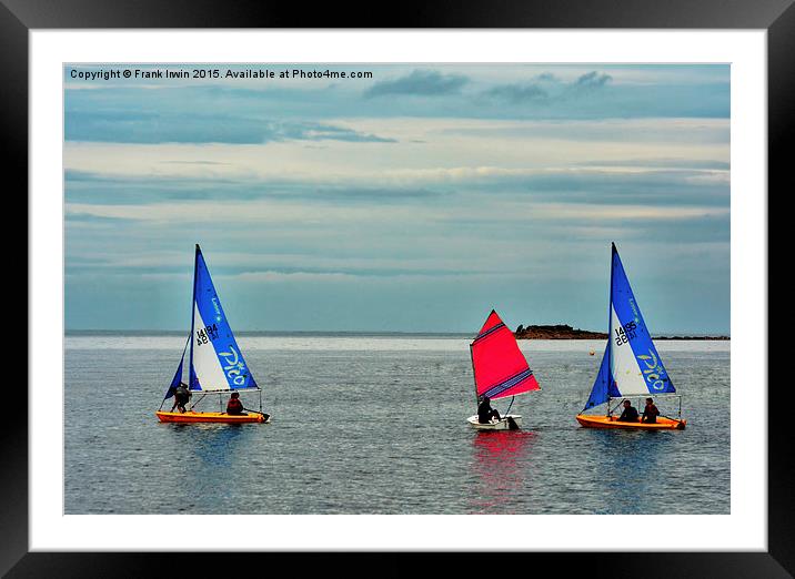  Three yachts manoeuvre off Hilbre Island Framed Mounted Print by Frank Irwin