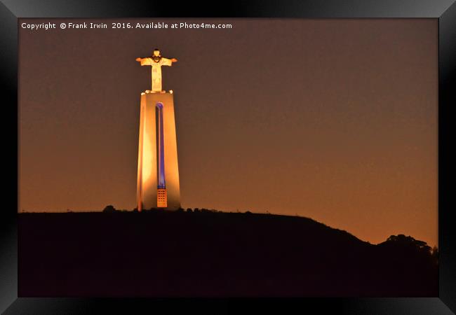 Statue of Christ the Redeemer in Lisbon Framed Print by Frank Irwin