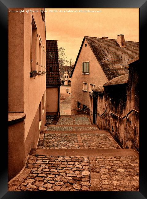 Steep hill in Breisach, Germany (grunged) Framed Print by Frank Irwin
