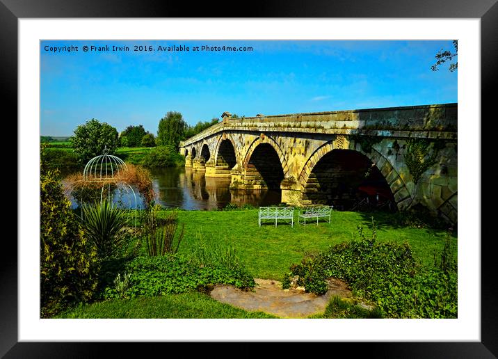 Atcham Bridge in Mytton and Mermaid hotel grounds Framed Mounted Print by Frank Irwin