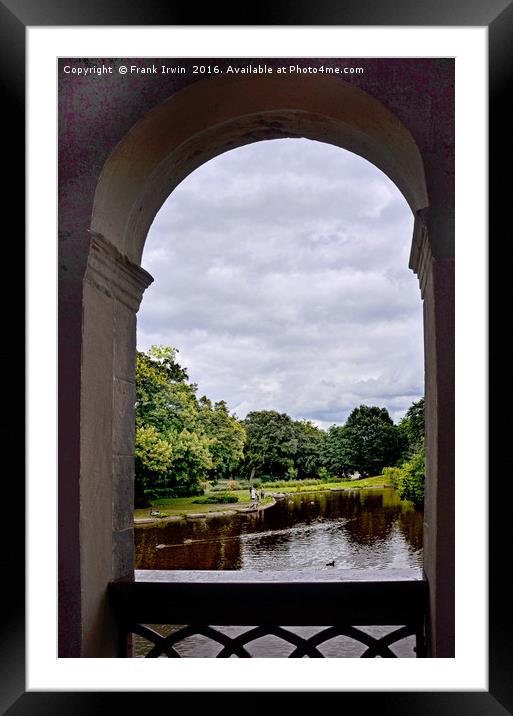 View over the lake via Boat House window. Framed Mounted Print by Frank Irwin