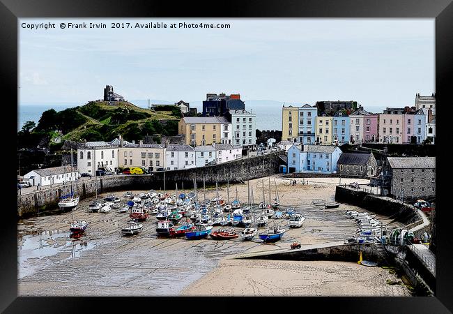 View of the magnificent Tenby Harbour with the tid Framed Print by Frank Irwin
