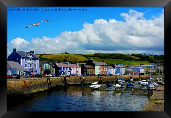 Aberaeron Harbour, Tide out! Framed Print by Frank Irwin