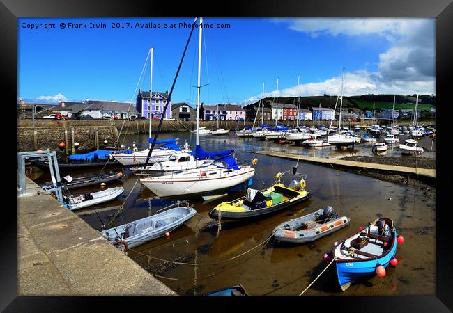 Aberaeron Harbour, Tide out! Framed Print by Frank Irwin