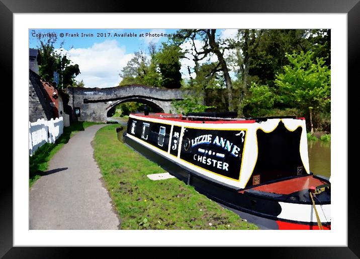 Canal boat at Christleton Framed Mounted Print by Frank Irwin