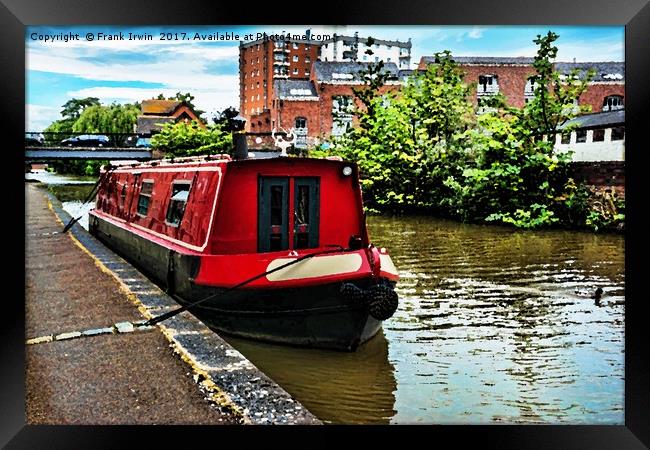Canal boat on Shropshire Union canal at Chester Framed Print by Frank Irwin