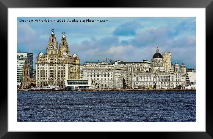 Liverpool's Three graces -artistic form. Framed Mounted Print by Frank Irwin