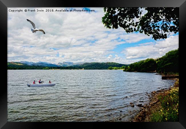 a Quiet Windermere from the lake edge. Framed Print by Frank Irwin