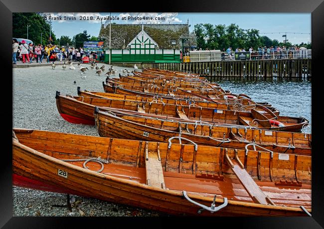 Rowing boats available for hire. Framed Print by Frank Irwin