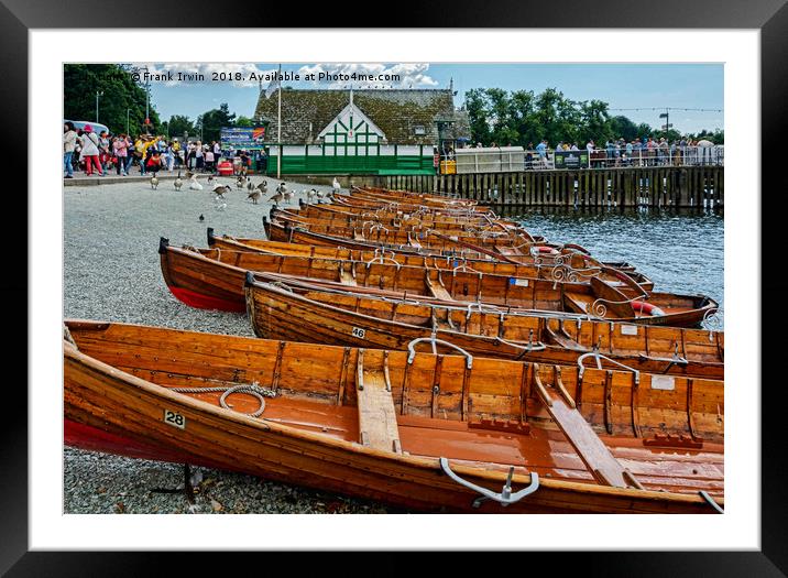 Rowing boats available for hire. Framed Mounted Print by Frank Irwin