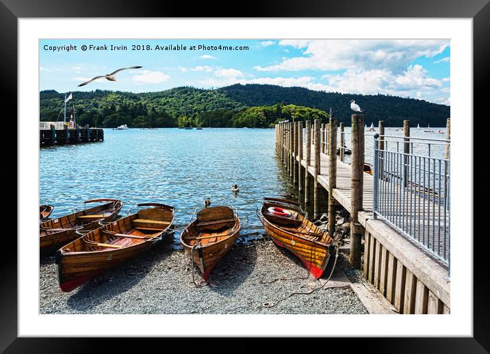 Rowing boats on Windermere Framed Mounted Print by Frank Irwin