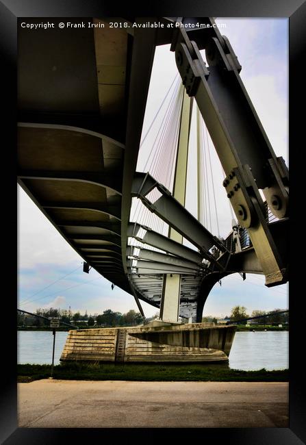The Passerelle Pedestrian Bridge on the Rhine. Framed Print by Frank Irwin