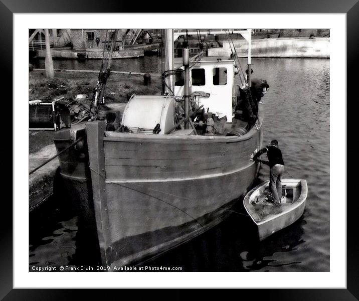 A fishing boat - running maintenance Framed Mounted Print by Frank Irwin