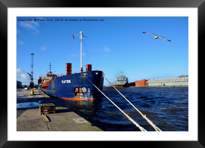 MV Katre in Birkenhead Docks Framed Mounted Print by Frank Irwin