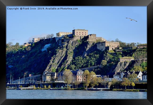 Koblenz, Ehrenbreitstein Fortress on River Rhine Framed Print by Frank Irwin