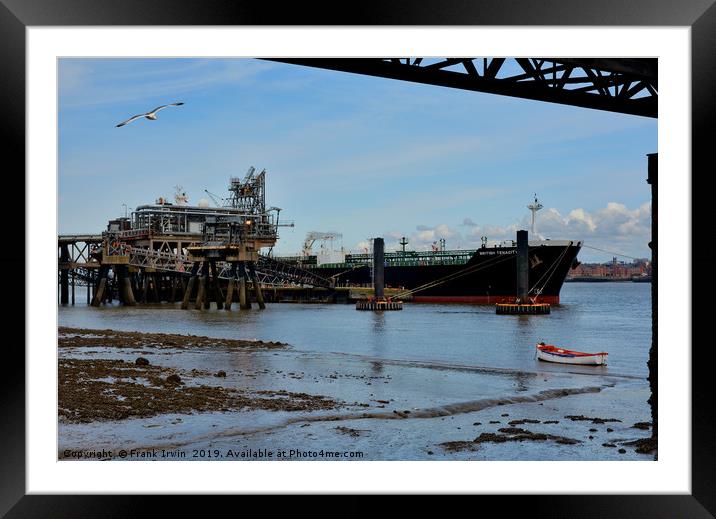 The River Mersey’s Tranmere Oil Terminal Framed Mounted Print by Frank Irwin